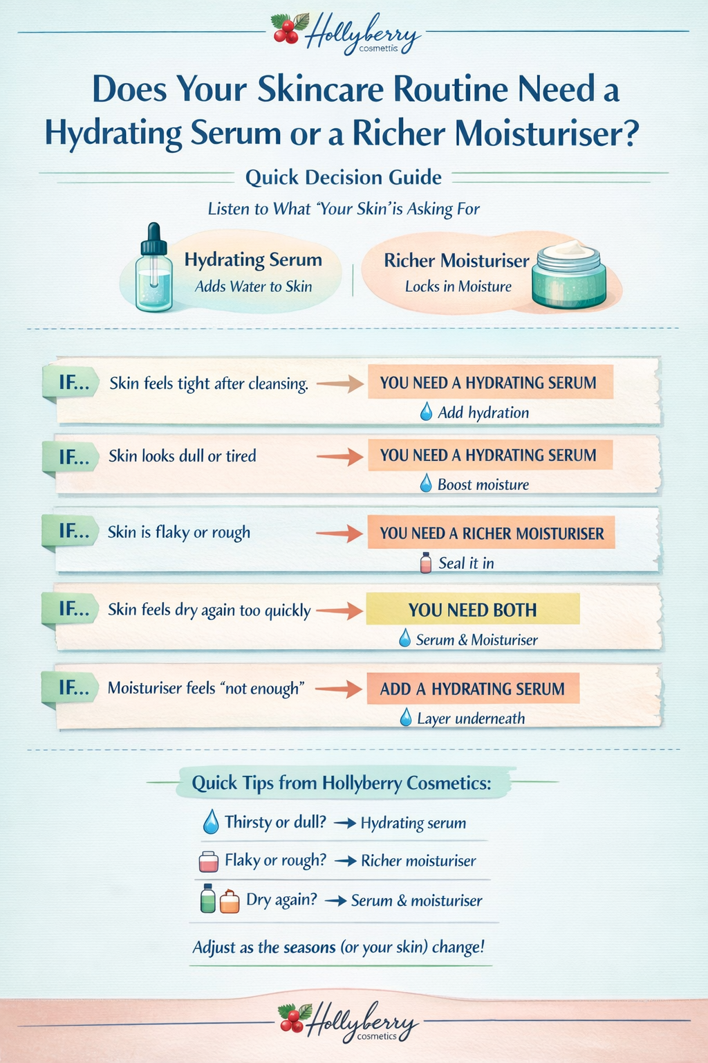 How Can I Tell If My Skincare Routine Needs a Hydrating Serum or a Richer Moisturiser?