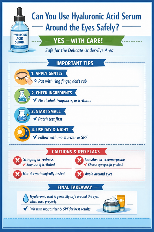 Can You Use Hyaluronic Acid Serum Around the Eyes Safely? | Hollyberry Cosmetics