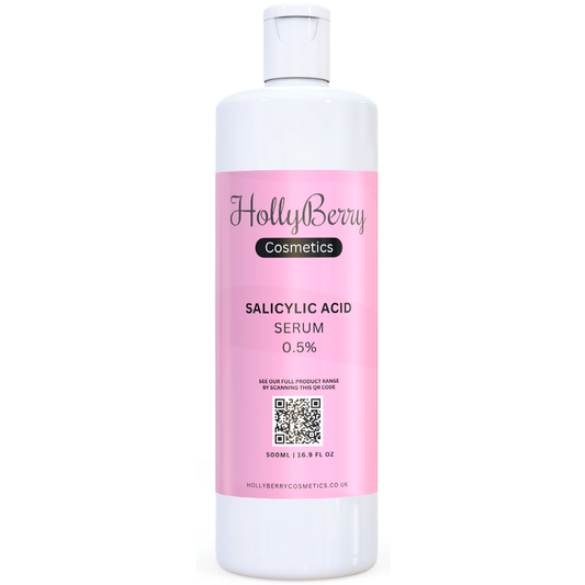 Salicylic Acid Serum 500ml (0.5%) with Hyaluronic Acid – Large Professional Size BHA Exfoliating Serum for Acne, Blackheads & Oily Skin – Pore Minimizer, Hydrating Face Serum for Breakouts, Blemish Control & Clear Skin