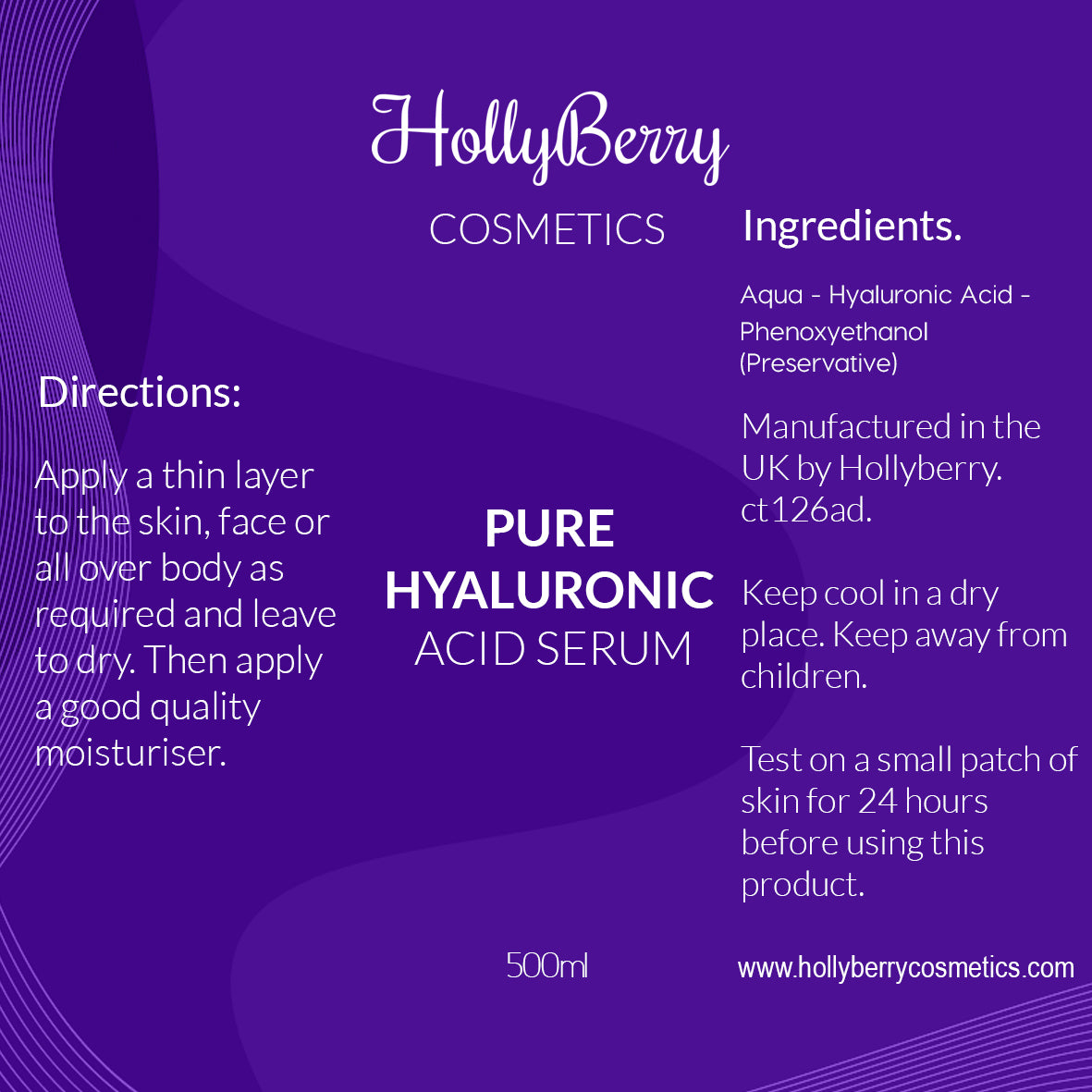Pure Hyaluronic Acid Serum Extra Large 500ml to 25 litres Aging se