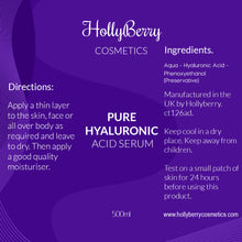 Pure Hyaluronic Acid Serum - Extra Large 500ml to 25 litres - Aging serums for All skin Types - For Women and Men - Extra Large Wholesale Size